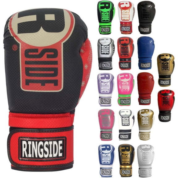 Ringside Apex Bag Boxing Gloves, IMF-Tech with Secure Wrist Support, Black/Red, L/XL