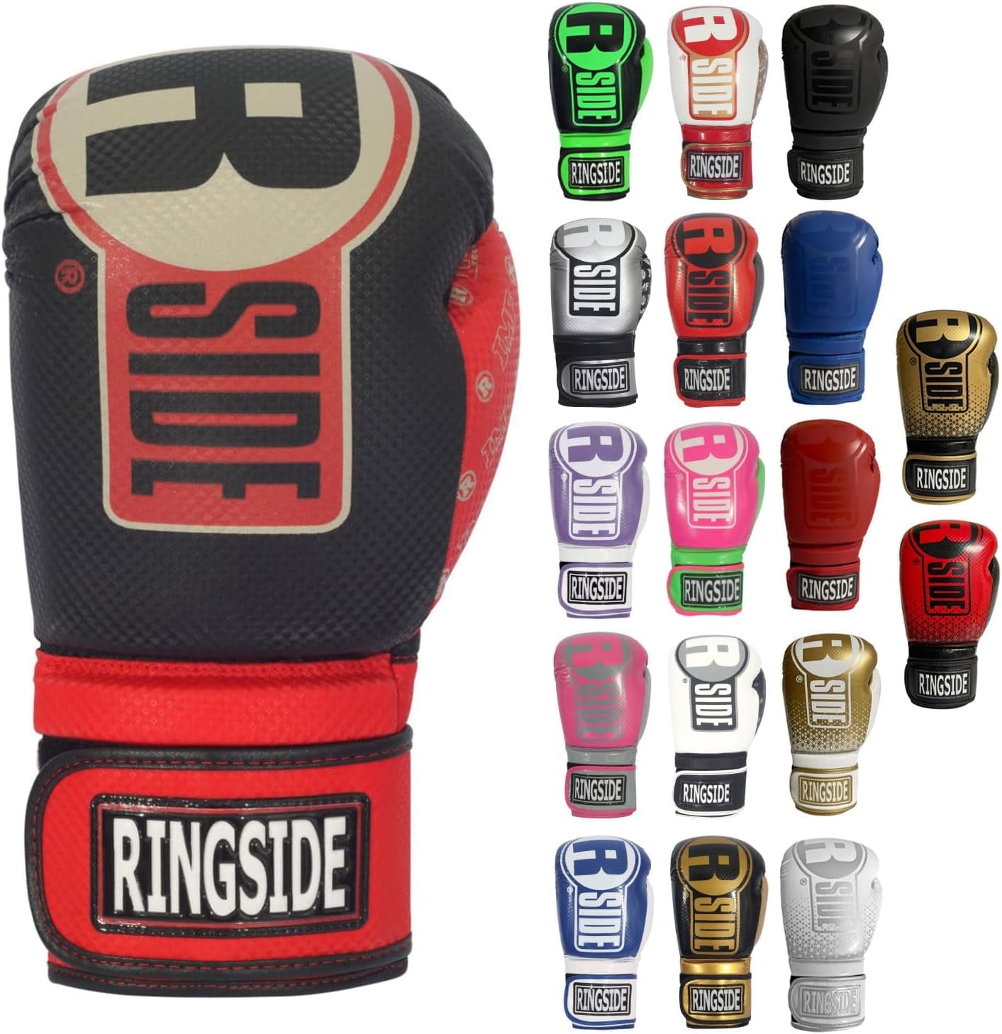 Ringside Apex Bag Boxing Gloves, IMF-Tech with Secure Wrist Support, Black/Red, S/M