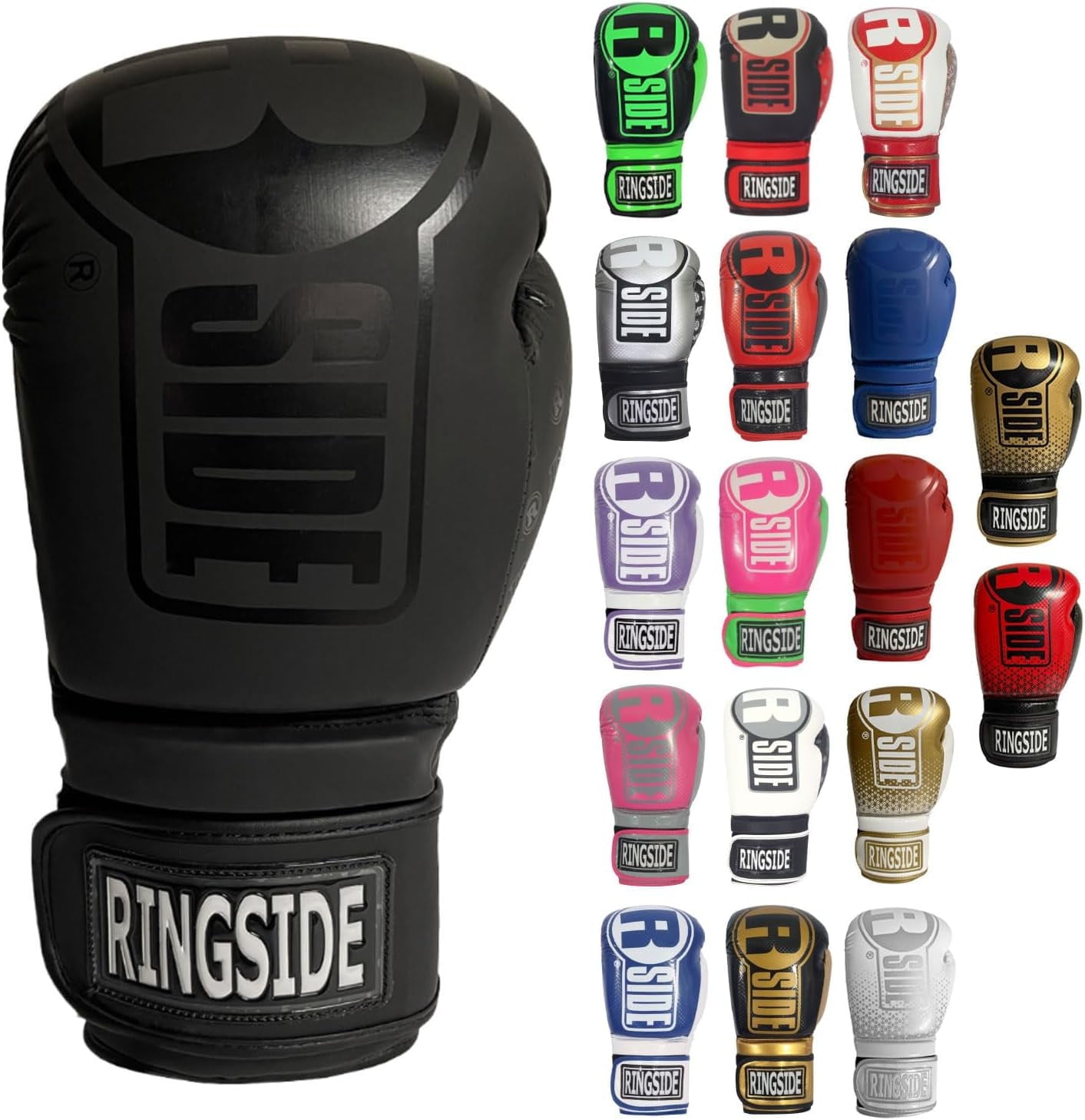 Ringside Apex Bag Boxing Gloves, IMF-Tech with Secure Wrist Support, Black, S/M