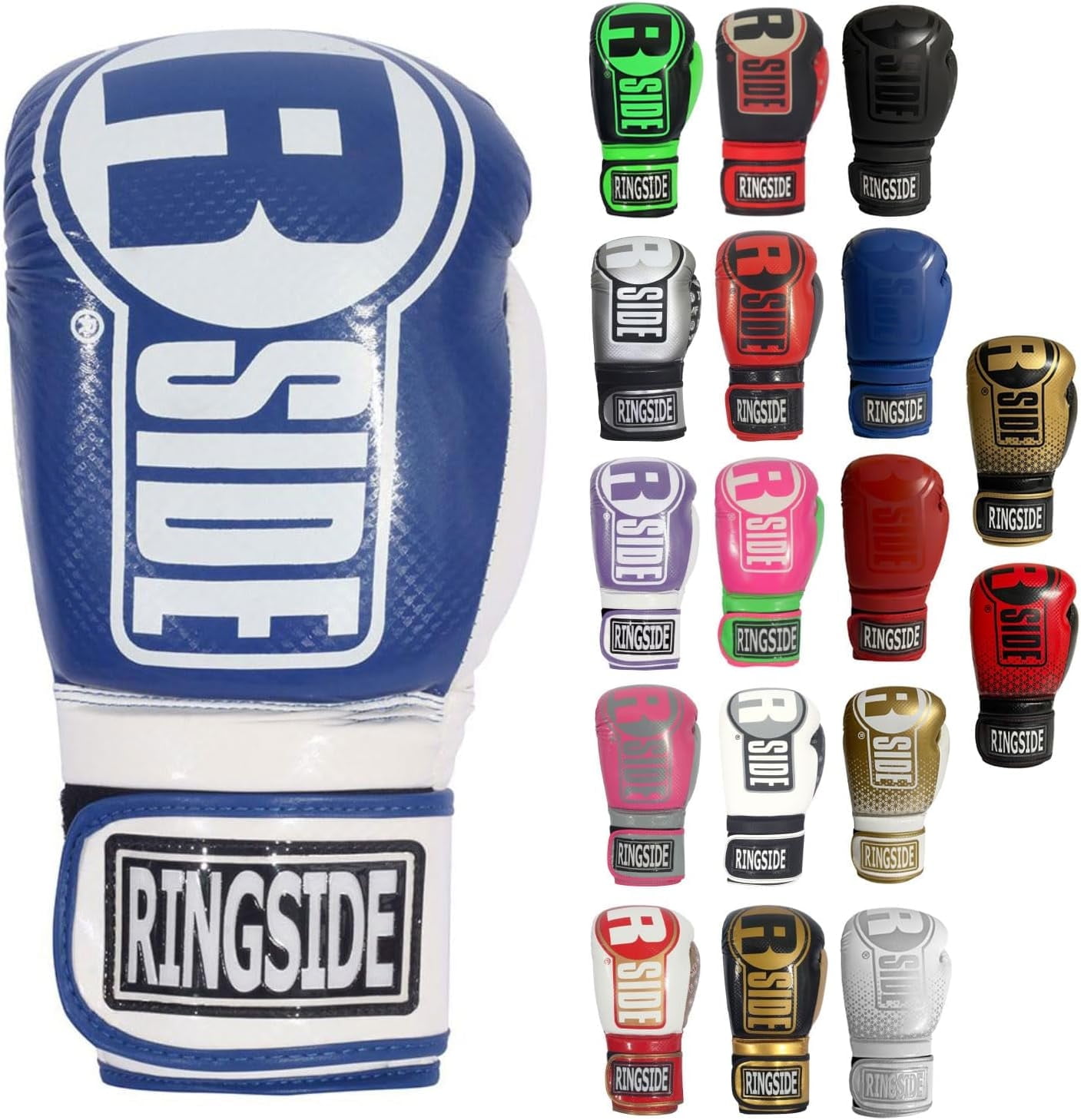 Ringside Apex Bag Boxing Gloves, IMF-Tech with Secure Wrist Support, Blue/White, L/XL