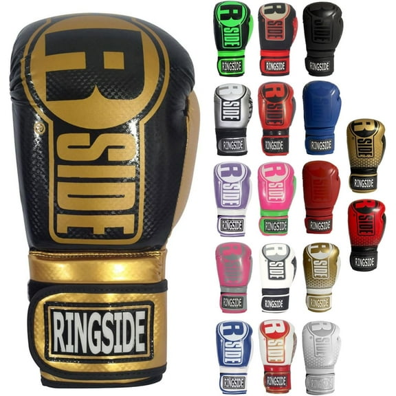 Ringside Apex Bag Boxing Gloves, IMF-Tech with Secure Wrist Support, Gold/Black, S/M
