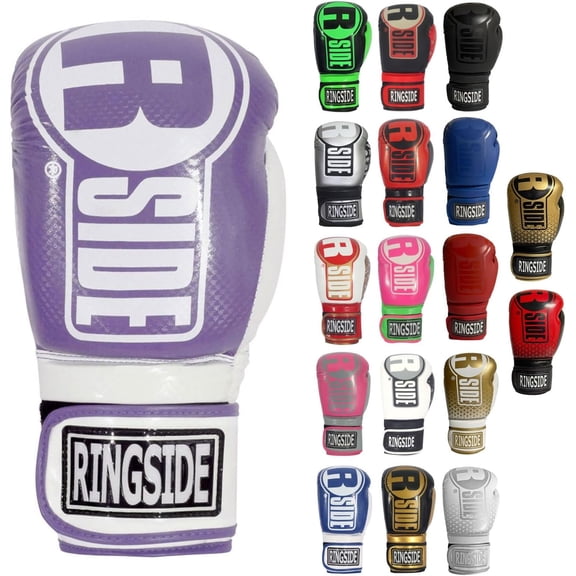 Ringside Apex Bag Boxing Gloves, IMF-Tech with Secure Wrist Support, Purple/White, L/XL