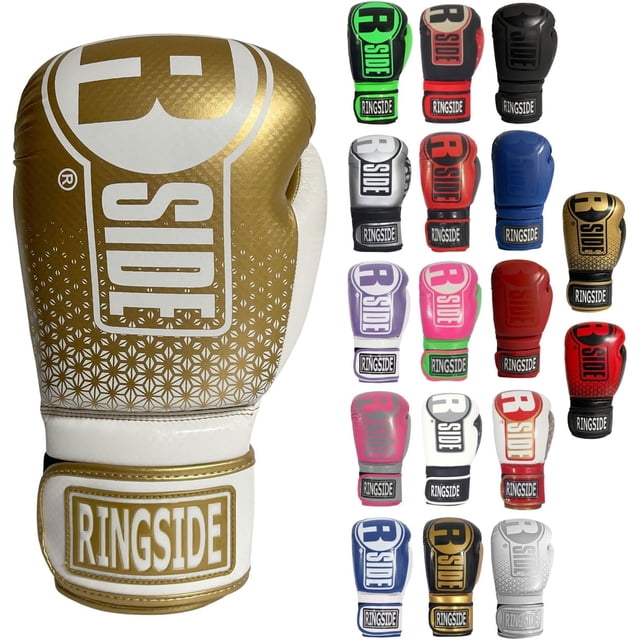 Ringside Apex Bag Boxing Gloves, IMF-Tech with Secure Wrist Support, White/Gold, L/XL
