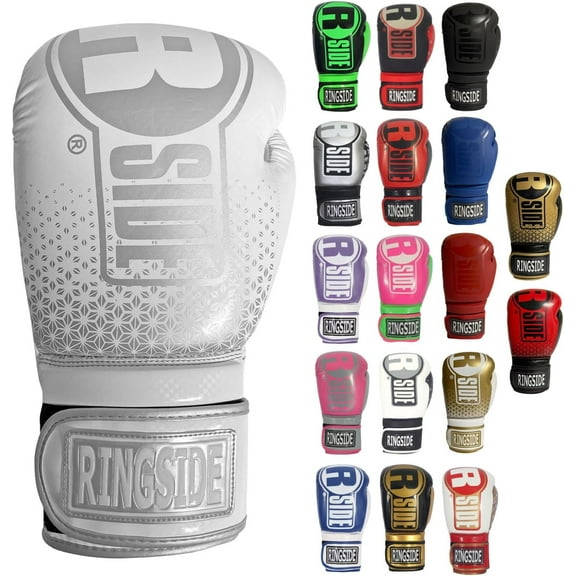 Ringside Apex Bag Boxing Gloves, IMF-Tech with Secure Wrist Support, White, S/M