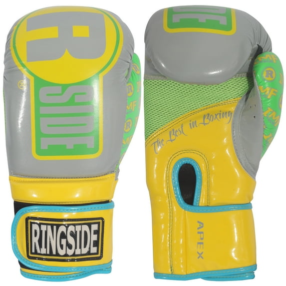 Ringside Apex Bag Boxing Gloves, IMF-Tech with Secure Wrist Support, Yellow/Green, S/M