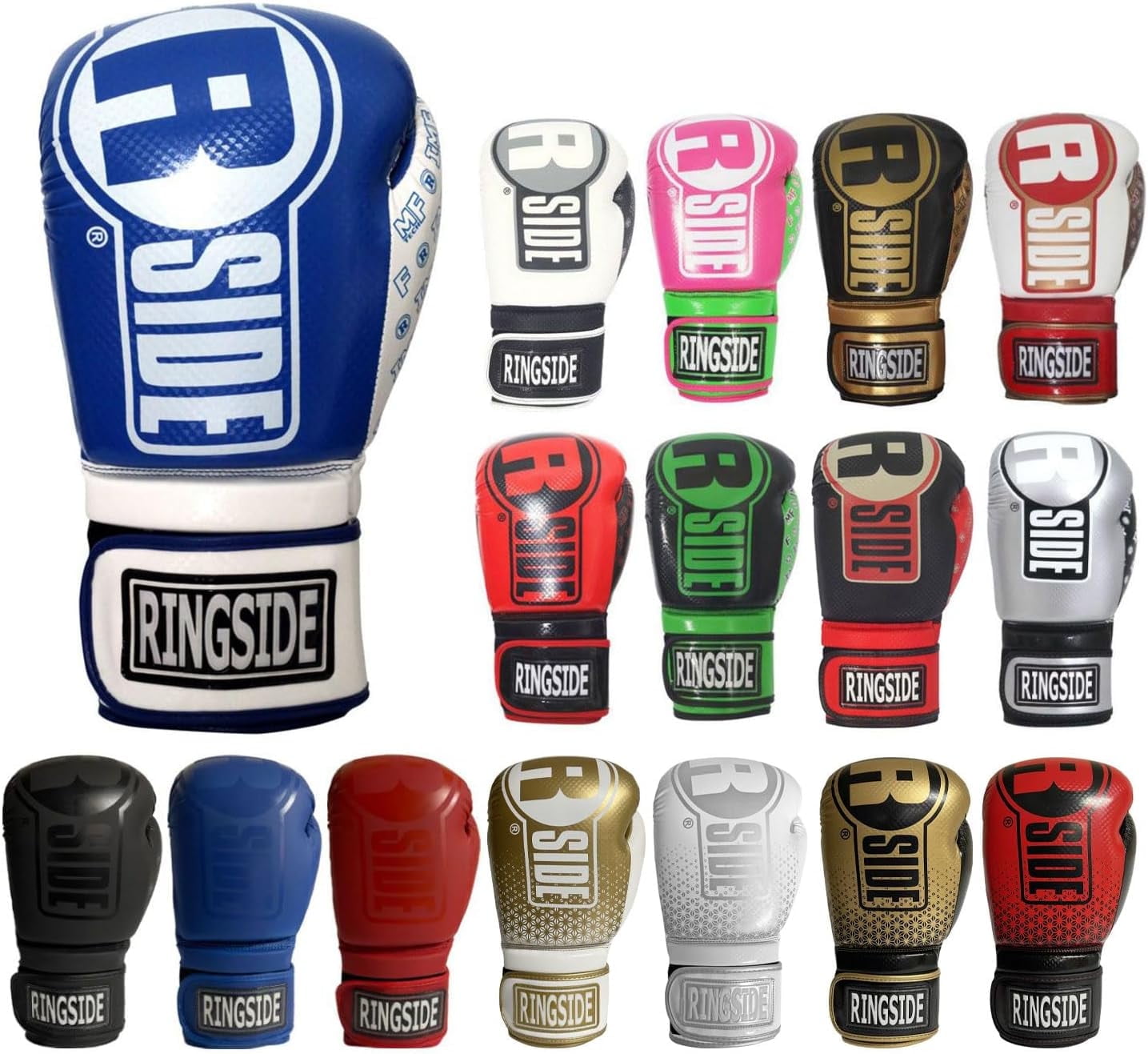 Ringside Apex Flash Sparring Gloves, IMF-Tech Synthetic Boxing Gloves with Secure Wrist Support, Ideal for Men and Women, Blue/White, 16 oz