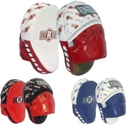 Ringside Apex Boxing Punch Mitts - Synthetic Leather Focus Pads, White/Red