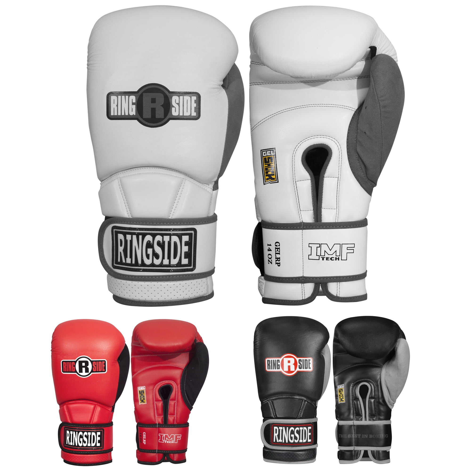 Ringside Gel Shock Safety Sparring Boxing Gloves, 14 oz., White/Gray