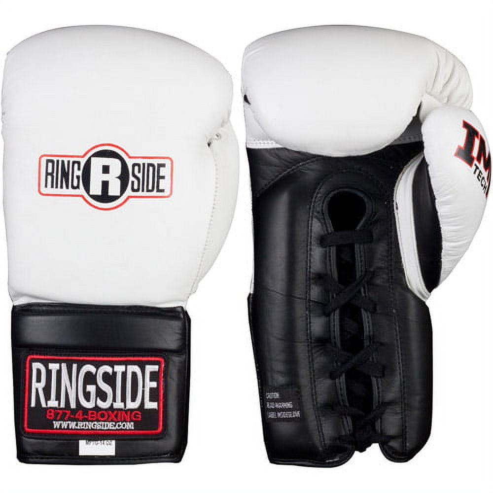 Ringside IMF Tech™ LaceUp Sparring Boxing Gloves 14 oz White