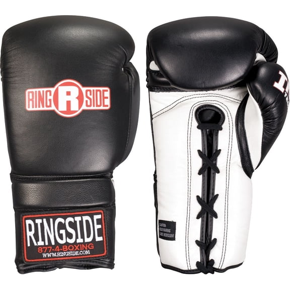 Ringside IMF Tech™ Lace-Up Sparring Boxing Gloves 16 oz Black