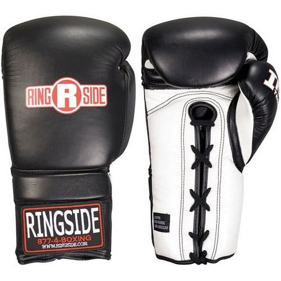 Ringside IMF Tech™ Lace-Up Sparring Boxing Gloves 18 oz Black