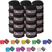Ringside Mexican-Style Boxing Handwraps - Elastic Cotton, Thumb Loop, Hook & Loop Closure, Machine Washable - Black, 10 Pack