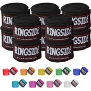 Ringside Mexican-Style Boxing Handwraps - Elastic Cotton, Thumb Loop, Hook & Loop Closure, Machine Washable - Black, 5 Pack