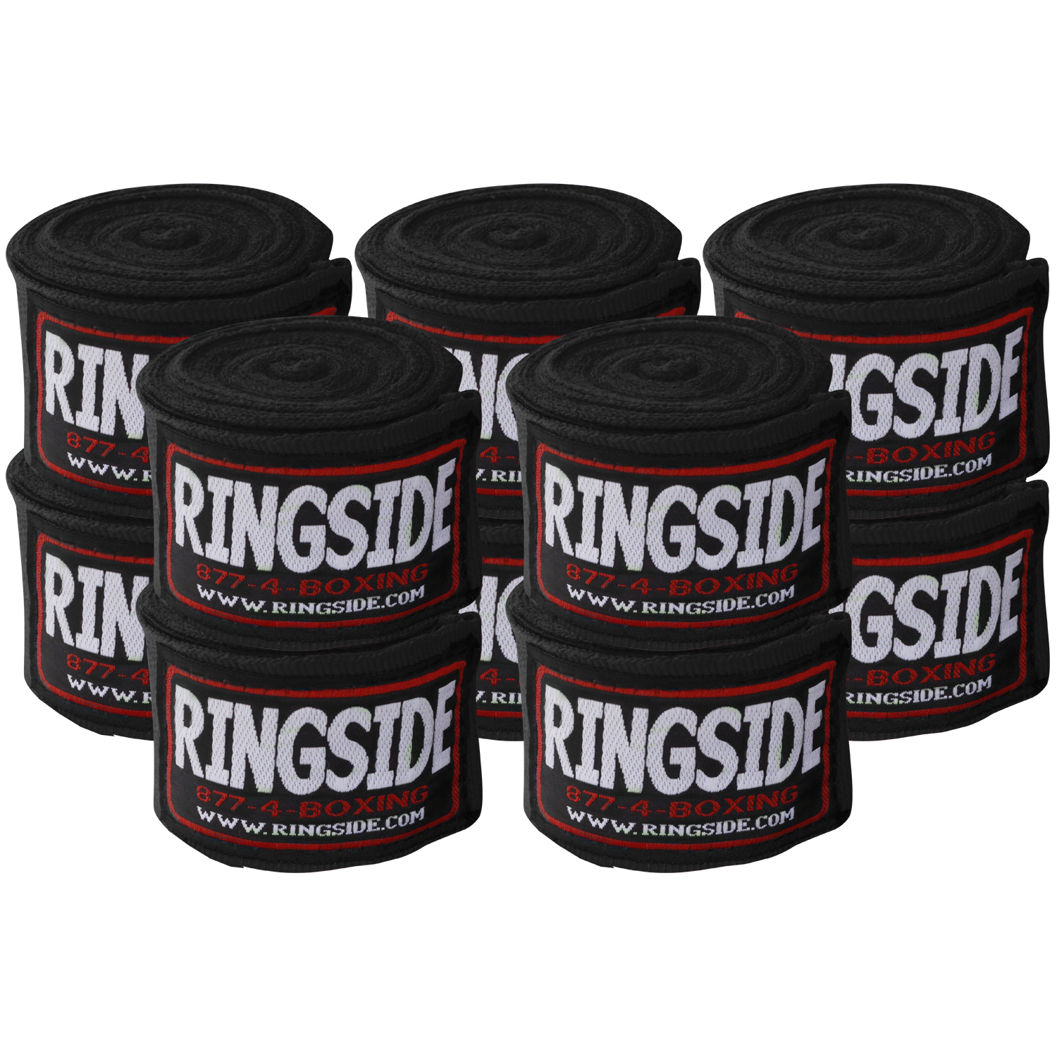 Ringside MexicanStyle Boxing Hand Wraps 180" 5 Pack, Black