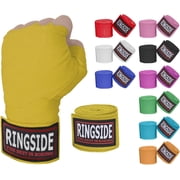Ringside Mexican-Style Boxing Handwraps - Elastic Cotton, Thumb Loop, Hook & Loop Closure, Machine Washable - Gold, 1 Pack