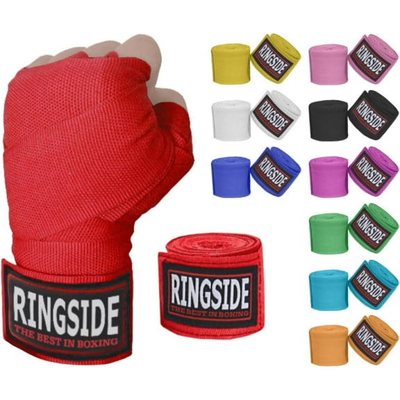 Ringside Mexican-Style Boxing Handwraps - Elastic Cotton, Thumb Loop, Hook & Loop Closure, Machine Washable - Pink, 1 Pack