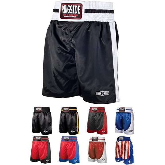 Ringside Pro-Style Boxing Trunks, Satin Shorts for Men and Women, Ideal for Boxing, MMA, Muay Thai
