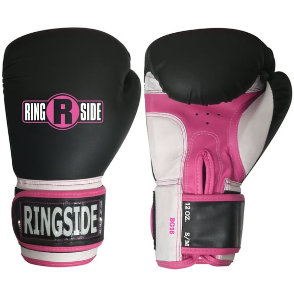 Ringside Pro Style Training Boxing Gloves, Black/Pink, Small/Medium