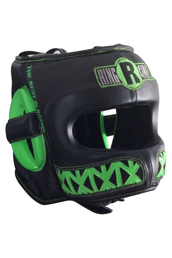 Youth Face Saver Boxing Headgear - Large - Black/Lime
