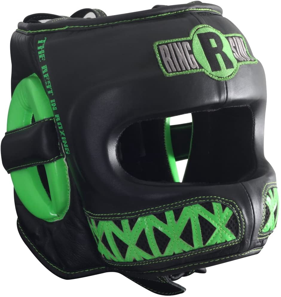 Ringside Youth Face Saver Boxing Headgear - Large - Black/Lime