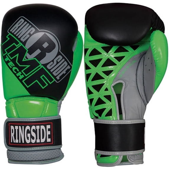 Ringside Youth IMF Tech Hook and Loop Boxing Gloves - 10 oz. - Black/Neon Green
