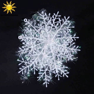 Sixtyshades 108 Pcs White Glittered Snowflakes Plastic Snowflakes