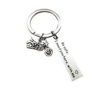 Rinhoo Letters Engraved Drive Safe Personalized Custom Keyring Stainless Steel Car Key Ring Husband Boyfriend Gift Keychain