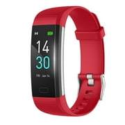 Rinhoo Runmifit Smart Wristband Heartrated Blood Pressure Bracelet Waterproof Body Temperature Wristband, Red