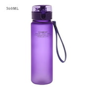 Rinhoo Water Bottle Portable Plastic Drinking Cup Leakproof Sports Travel Drinkware Outdoor Bottle, Purple, 560ML