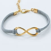 Rinhoo Women Trendy Infinity Symbol Leather Wristband Multilayer Bracelet Wrap