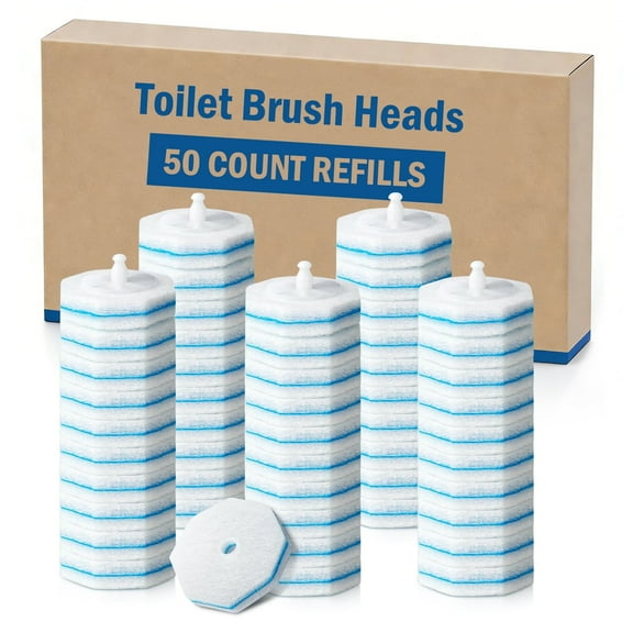 Rinima Toilet Bowl Wand Refills for Clorox, Disposable Toilet Brush Heads for Bathroom Bathtub（50Count）