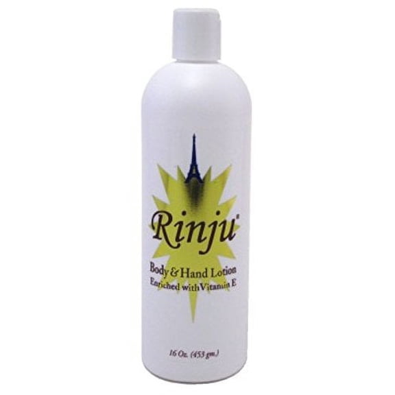 Rinju Body & Hand Lotion 16 Ounce Enriched With Vitamin-E (453gm) (3 Pack) with a free 2oz Pla Touche lotion