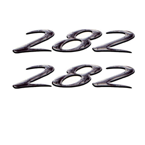 Rinker Black / Gray 4 1/4" x 7/8" Inch Vinyl Boat 282 Decal (Pair)