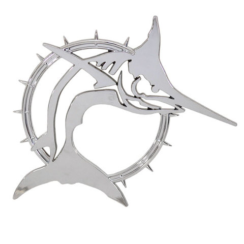 Rinker Boat Decorative Emblem Decal | OEM Marlin Fish Mirrored Plastic ...