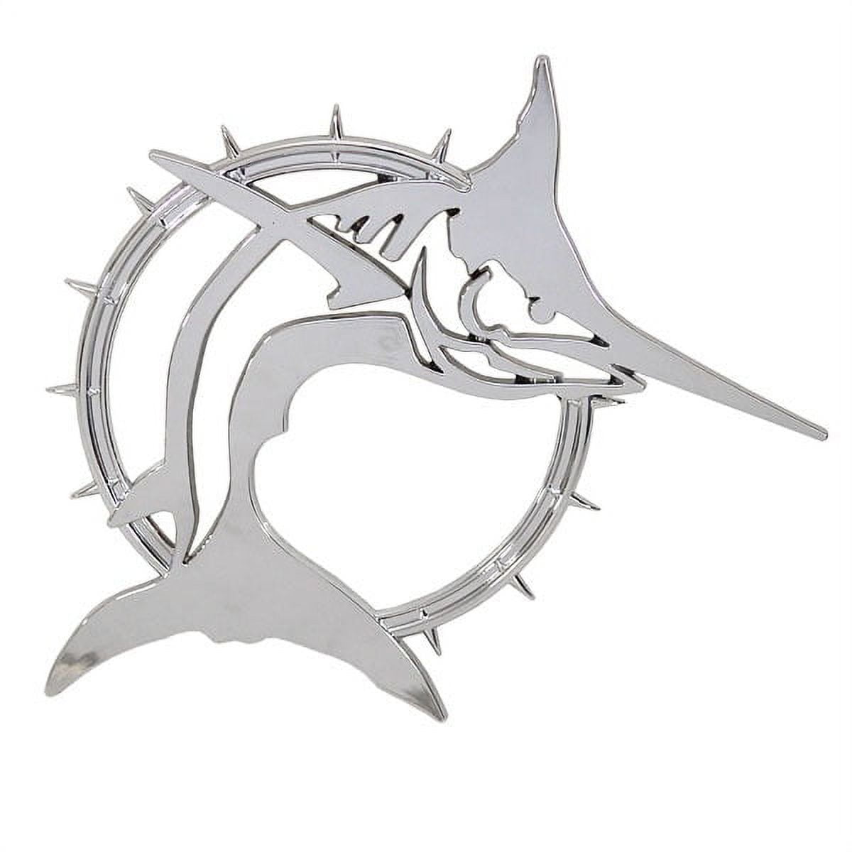 Rinker Boat Decorative Emblem Decal OEM Marlin Fish Mirrored Plastic