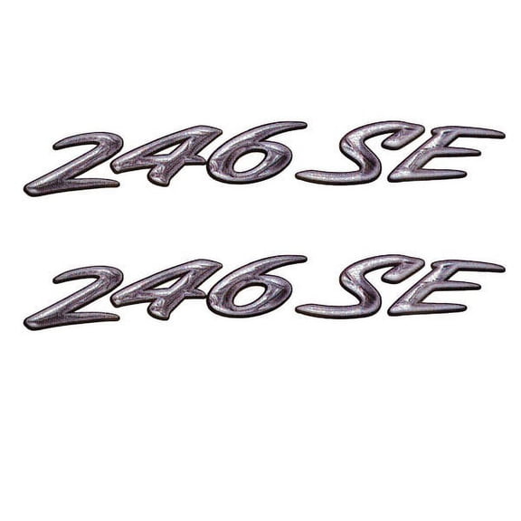 Rinker Boat Emblem Decal Sticker | 246 White Gray (Pair)
