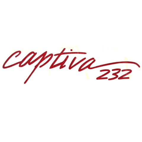 Rinker Boat Emblem Decal Sticker | Captiva 232 Wine Red