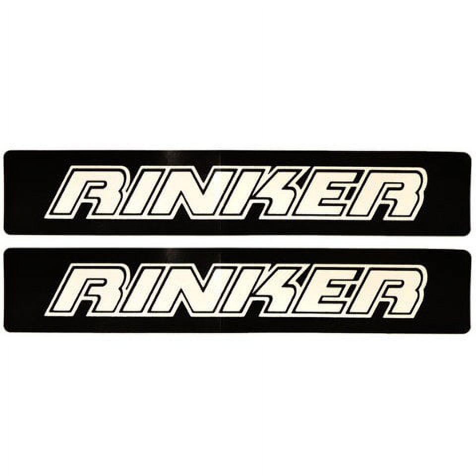 Rinker Boat Emblem Decal Stickers 6 1/2 x 1 1/2 Black White (Pair)