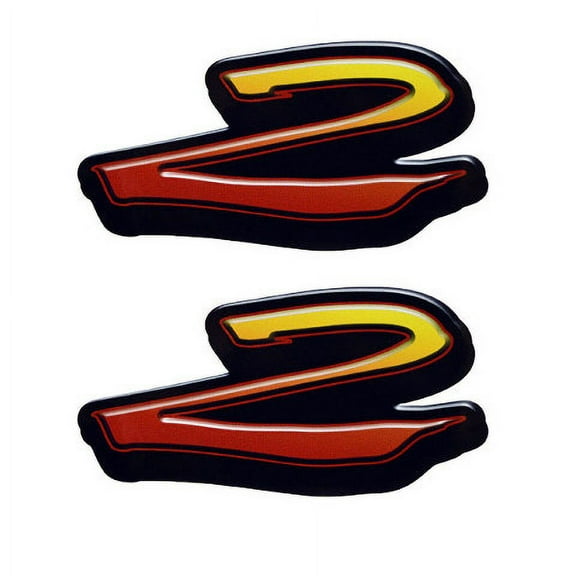 Rinker Boat Number 2 Decals | Yellow Red Gradient Stickers (Pair)