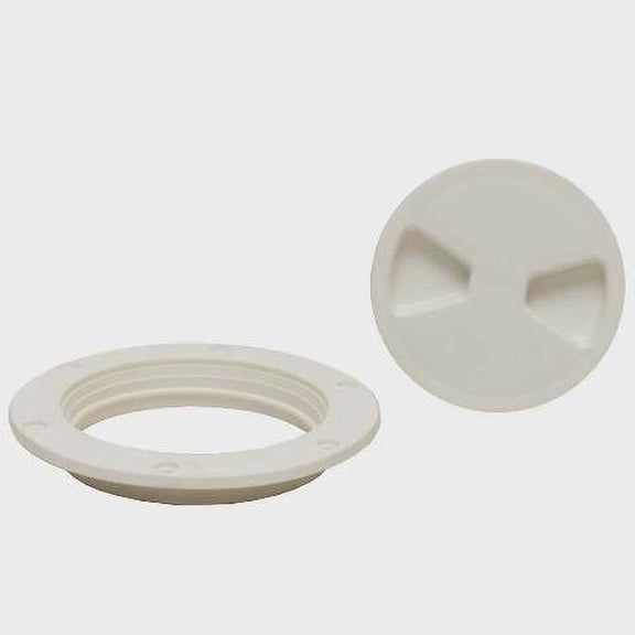 Rinker Boat Screw-Out Deck Plate 43006 | Tempress White 4 Inch