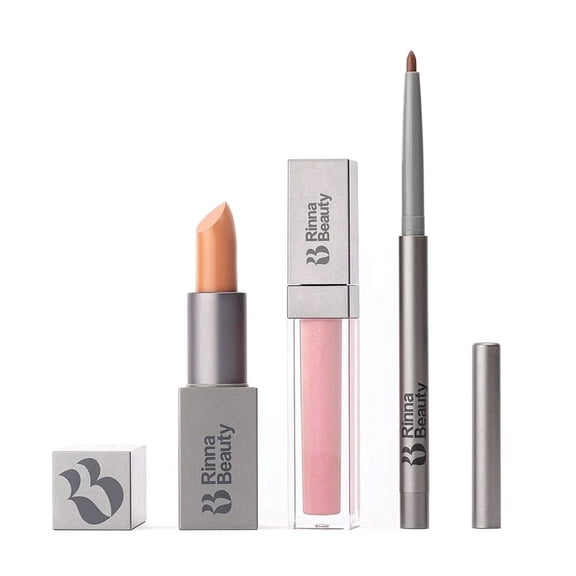Rinna Beauty Icon Lip Kit – Delilah, 3-Piece Lip Set with Lipstick, Lip Gloss & Lip Liner, Pink Nude Look, Vegan & Cruelty-Free