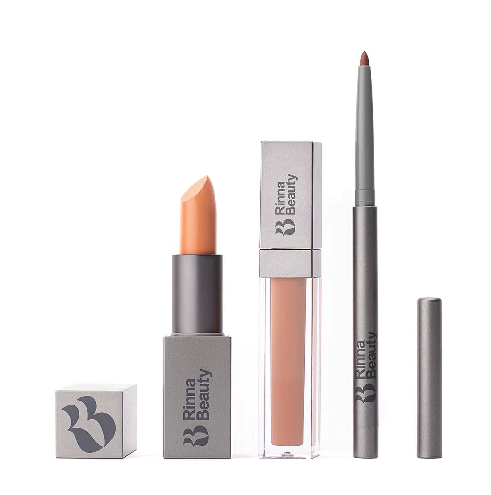 Rinna Beauty Icon Lip Kit Legends Only – Nude Peach Lipstick, Gloss & Liner Set