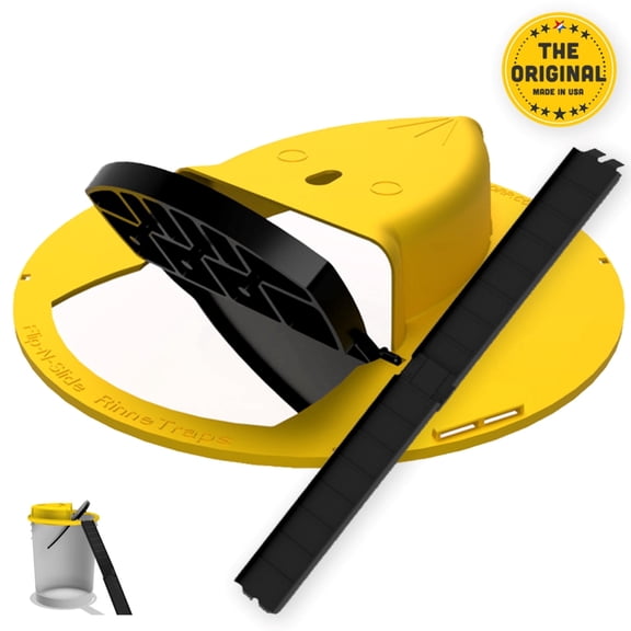 RinneTraps Original Flip N Slide Humane Mouse Trap, Reusable Bucket Lid Trap, 1 Pack