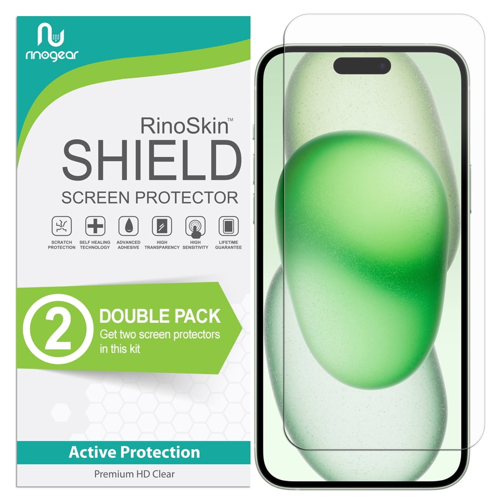 RinoGear 2 Pack Screen Protector Compatible with Apple iPhone 15