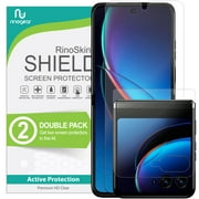 RinoGear (2-Pack) Screen Protector for Motorola Razr+ Plus (2023) (Inside & Outside) (6.9" + 3.6" inch) Screen Protector (Total 4pcs) Case Friendly Accessories Flexible Full Coverage Clear TPU Film