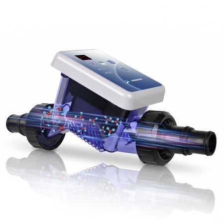 Rinoson Saltwater System for Above Ground Pool up to 12,000 Gallons, Saltwater Chlorinator System with Titanium Cell and LED Control Panel, 2 Year Warranty