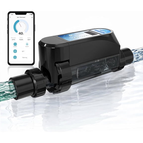 Rinoson Smart Saltwater Pool Chlorinator System WiFi App Control Self-Cleaning 23,000 Gallons