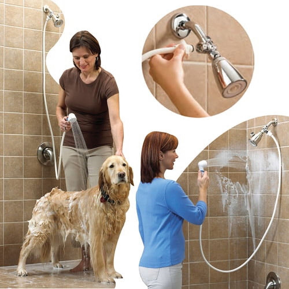 Pet shower head attachment clearance