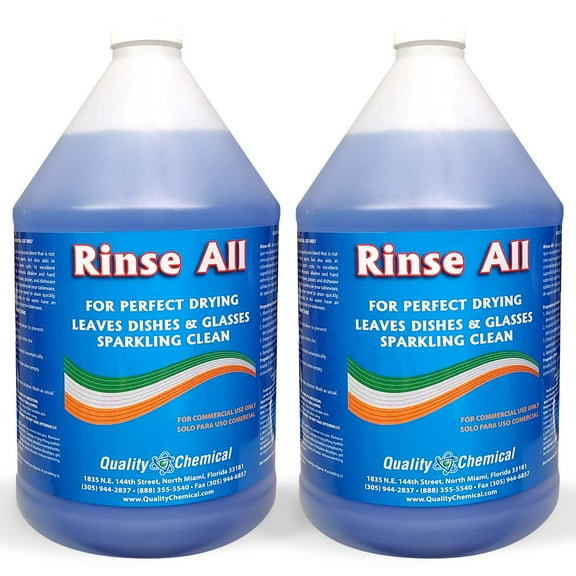 Rinse All / Commercial Industrial Grade Rinse Aid / All Purpose Cleaner / 2 Gallon case
