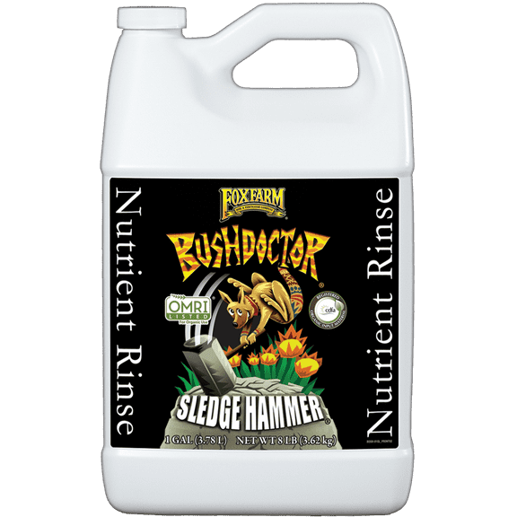 Rinse Formula with Yucca Saponin, Clears Fertilizer Buildup- FoxFarm BushDoctor Sledgehammer - 1 Gal